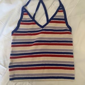 Kendall & Kylie Red, White and Blue Crop Top